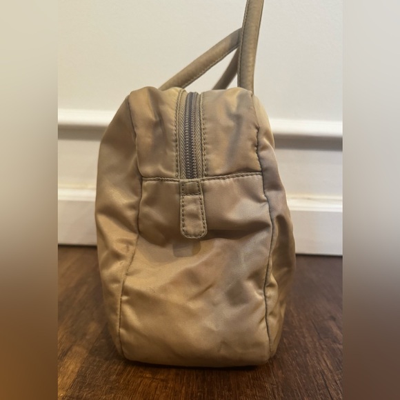 Prada Beige Green Nylon Handbag - Picture 4 of 14
